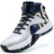 ASHION Herren Basketballschuhe High-Top Sportschuhe Tennis Schuhe Herren Gym Sneaker Hallenschuhe,Weiß und Blau,39 EU