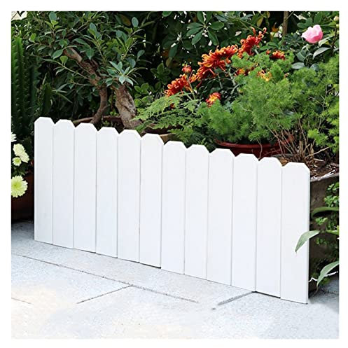 GOCHUSX Freistehende Lattenzaun-Paneele Aus Holz, Garten Einfassung Grenze Outdoor Garten Rasen Landschaft Flexible Dekorative Grenze, 5 Farben (Farbe : Weiß, Größe : 102X40CM(39.78X15.6IN))