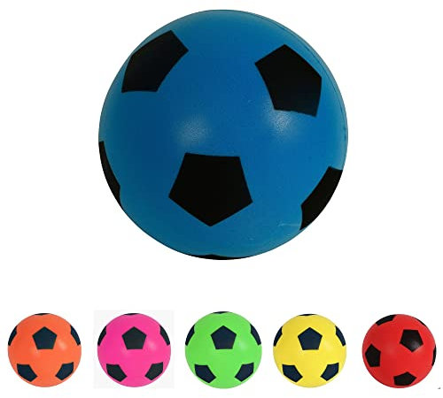 HTI Fun Sport Schaumstoff-Fußbälle | Weiche, sichere Schaumstoffbälle für Indoor & Outdoor | Langlebig, leicht & ideal für Kinder & Erwachsene | Spaß für alle Altersgruppen | 19,4 cm (1 Blau)