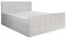 KEF Paris Boxspringbett 200x200 cm - Bett mit Matratze und Topper - Doppelbett mit Bettkasten - Polsterbett mit Kopfstütze - Bonell-Matratze H3 - Weiß Kunstleder