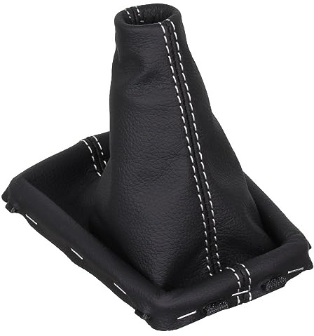 ICT Schaltmanschette Schaltsack kompatibel mit Volvo V70 III, S60 II, V60 I, XC70 II, S80 II, XC60 I, Schaltknauf Manschette Schaltmanschette (Naht silber)