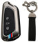 KUNIO Coque de clé de Voiture Convient pour VW Golf 8 GTE GTI ID.3 ID.4 GTX Convient pour Seat Leon MK4 Cupra Formentor Convient pour Skoda Octavia Enyaq Protection Coque en métal Porte-clés B Noir