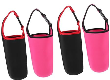ABOOFAN 4stücke Neopren Trinkflaschen- Mit Handgriff Wiederverwendbare Tumbler Hülle Für Becher Praktische Tragetasche Mit Rotem Rand Für Unterwegs