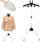 Hand Steamers Stand for Clothing, Folding Telescopic Clothes Steamer Holder with Hand-held Ironing Board, Standing Ironing Machine Hanger, Iron Steam Stand Set for Steaming Clothes