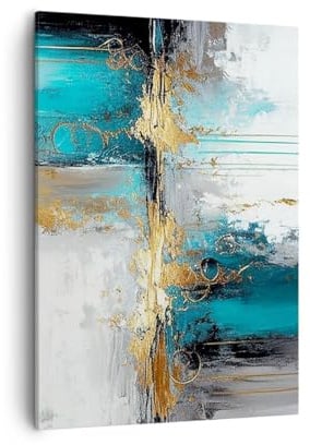 Bilder auf Leinwand 50x70 cm Wandbild Abstrakt Kunst - 5774 | Deco Hallo Vertikal Klein Wanddekoration Wohnzimmer Schlafzimmer Wandkunst Wanddeko Wand Kunstdruck Küche Wall Decor ARTTOR