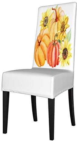 XqmarT Stuhlhussen, Herbst-Kürbis-Herbst-Sonnenblumen-Sitzschutz, Stretch-Esszimmerstuhl-Schonbezug, Sitzbezug für Stühle