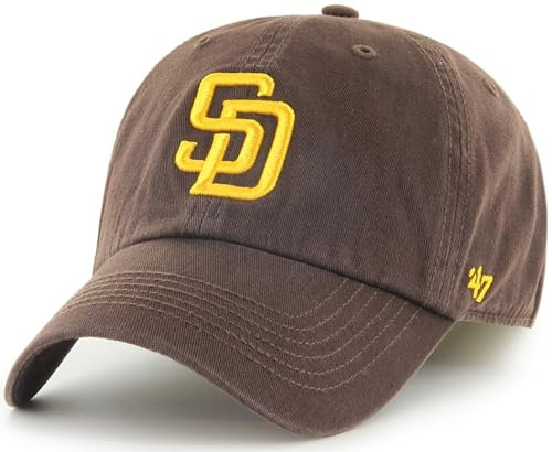 47 MLB Baseballkappe, Team-Farbe, Primär-Logo, Franchise, Unisex, Erwachsene, San Diego Padres - Braun, XL