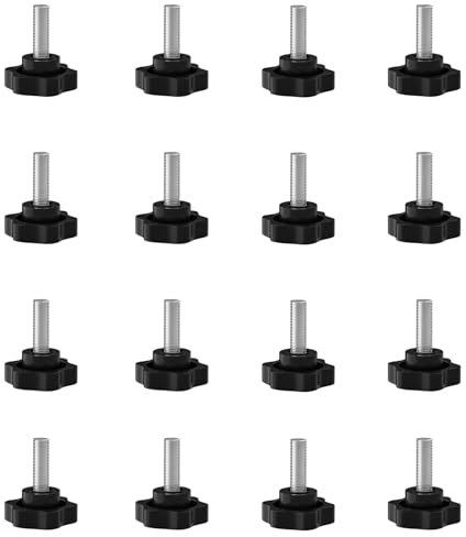SHULLIN Lot de 16 Vis à Tête Étoile M5 - Vis Moletée à Poignée en Étoile - Bouton de Serrage Fileté pour Machine et Équipement Industriel (M5x20mm)