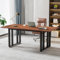 Tribesigns 140 cm Computertisch, Konferenztisch, Moderner Home Office Schreibtisch mit Holztischplatte und Stabilem Metallrahmen für Schreibarbeitszimmer, Schlafzimmer-Arbeitsplatz, Braun