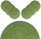 ARCA, Set di 6 Tovagliette Tonde Effetto Corda, per 6 Persone, Ideali per la Tavola, Realizzate in Poliestere, Resistenti e Durature, Colore Verde, Diametro 38 cm