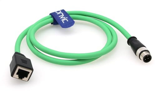 Eonvic Cable de extensión Ethernet industrial M12 de 4 pines macho D-Code a RJ45 hembra Gigabit High Flex Cat6 blindado, 4 pines macho M12 a RJ45 hembra 3M