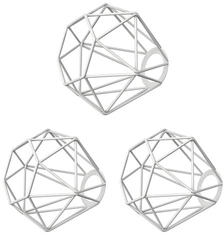 ledscom.de 3 Stück Käfig-Lampenschirm, weiß, 160mm Ø