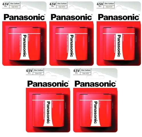 PANASONIC Lot de 5 Blisters de 1 Pile Red Special Power 3R12/Flat Zinc-Carbon - 4,5 V