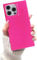 YonMeet Neon Pink Square Phone Case Compatible with iPhone 15 Pro Max Cute Bright Fluorescence Slim Glossy Soft Shockproof Protective Bumper Square Edge Phone Cover(Hot Pink,iPhone 15 Pro Max)