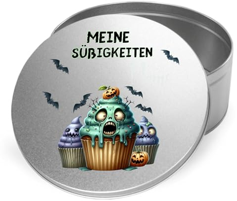 GRAZDesign Keksdose Halloween mit Namen personalisiert für Süßigkeiten Metall Gruselgeschenke