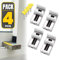 DALBUR® Pack 4 PCS Cierre Ventana Corredera | Cerradura Puerta Corredera de Aluminio | Seguridad Ventanas Niños (Aluminio)