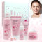 MINGRUO Sakura Ensemble de Soins du Visage, Hydratant et hydratant, Coffret de soins 5 pièces Sakura, Kit de Soins de Peau Hydratants, Coffret Cadeau Femme Soins pour le Visage