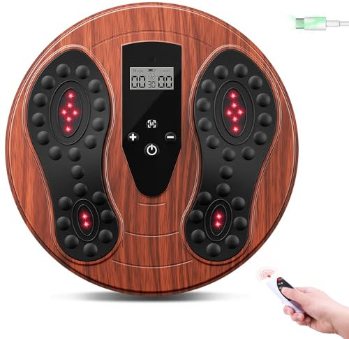 Medic Durchblutungsstimulator Beine mit Rotlichttherapie, EMS/TENS Fußmassagegerät mit 4 Elektrodenpads, Hilft bei Neuropathie, Plantar Fasciitis, Geschwollenen Beinen und Durchblutungsförderung