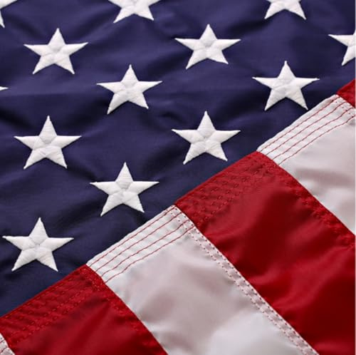 Rushmore Rose USA Grand drapeau américain 20,3 x 30,5 cm, certifié FMAA, fabriqué aux États-Unis, extérieur robuste, étoiles brodées, rayures cousues, nylon, rouge et bleu, 20,3 x 30,5 cm