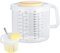 Grand gobelet doseur avec couvercle - Bol mélangeur de 2400 ml avec graduation marquée - Récipient transparent anti-éclaboussures pour fouets à crème, préparation de jus, mélange de salade, arrosage
