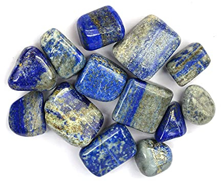 INDIA MADE Natürlicher Lapislazuli-Trommelstein, rohe, raue Steine für Reiki-Lockerung und Kristallentspannung, Trommelstein (Farbe: Blau)-B0994K1ZJJ