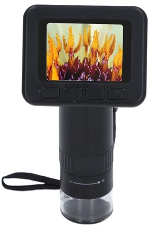 WALFRONT Tragbares Digitales Mikroskop mit IPS-Bildschirm für, Erwachsene, Tragbare 1000-fache Vergrößerung mit 8 Einstellbaren LEDs, LCD-Lupe mit LED-Leuchten, Zum Überprüfen von Schmuck und