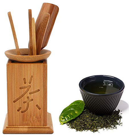 Cocoarm Teezeremonie-Trompeten-Kung-Fu-Set, Bambus-Teeservice, Vielseitige Teeutensilien für Teeliebhaber, Praktischer Teelöffel, Tee-Auslaufschutz mit Effizienter Teenadel, Multifunktionale