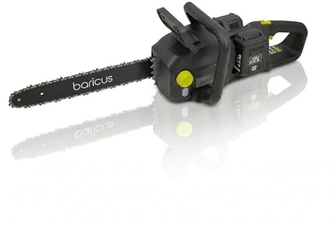 BARICUS Brushless Akku-Kettensäge 36V mit Display, 2 Akkus & Ladegerät | Brushless-Motor · Digitales Display · 2 Geschwindigkeiten · Sofort einsatzbereit