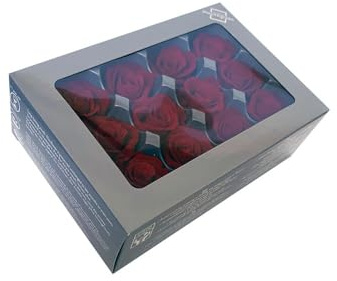 verdissimo 12 Rose Naturali Stabilizzate DIAM DA 3 A 5 cm Circa Non necessita di Luce ne Acqua Regalo San Valentino (Rosso)