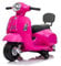 Kinder-Elektro-Motorrad 6 Volt Vespa Elektro-Kinderroller von Babycar mit Rückenlehne – Vespa Elektro-Kinderroller mit Fußgas und MP3-Zugang mit integrierten Lichtern und Sounds (Rosa)