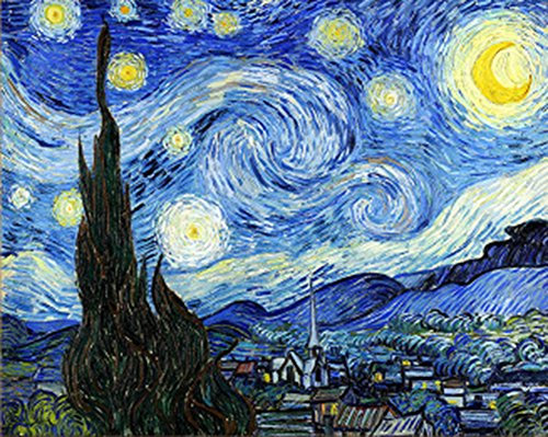 WOWDECOR Peinture Numéro Adulte Enfant, Van Gogh Ciel étoilé DIY Peinture par numero, Paint by Numbers