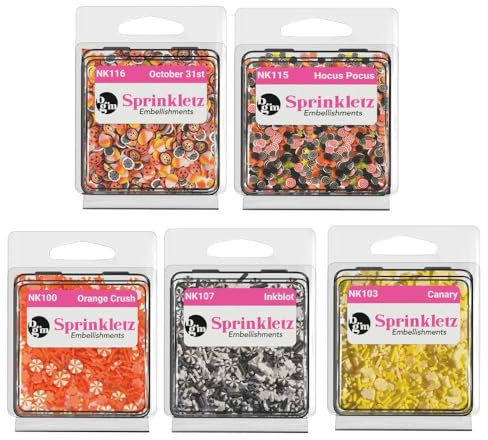 Buttons Galore Sprinkletz, Tiny Polymer Clay Embellishments for Crafts, Scrapbooks, Card Making & Shaker Crafts-Halloween- 60 Grams Total