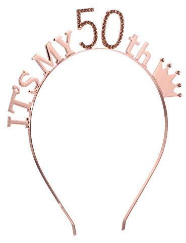 jojofuny Stirnband Zum 50. Geburtstag 50. Geburtstagskrone 50. Geburtstag Tiara Tiara Geburtstagskrone 50. Geburtstagsfeier Liefert Geburtstag Krone Tiara
