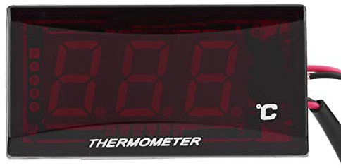 Ymiko Motorrad Digital Thermometer Unifür Versal Motorrad Digital Thermometer Wassertemperatur Temperaturmesser für Racing Scooter Quad Square(Rotlicht)