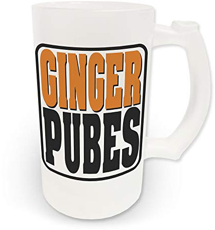 16oz Ginger Pubes Funny Novelty Frosted Glass Beer Stein