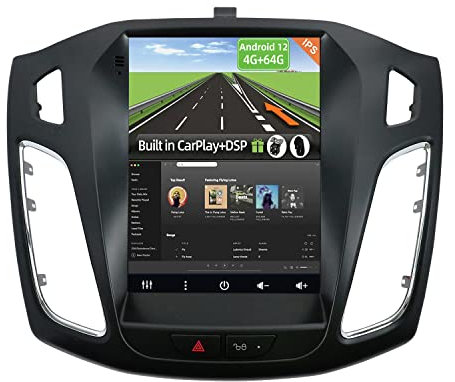 YUNTX [4GB+64GB] Android 12 Autoradio für Ford Focus (2010-2014)-2 Din-[Integriertes Wireless CarPlay/Android Auto/DSP/GPS]-IPS 2.5D 9.7”-kamera+MIC-DAB/Lenkradsteuerung/360 Kamera/MirrorLink/WiFi/USB