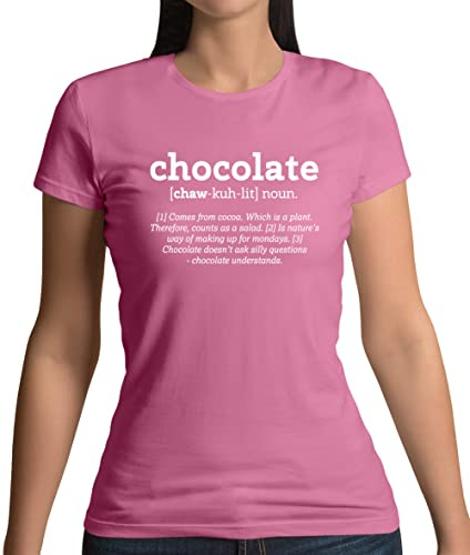 Dressdown Funny Definition Chocolate - Womens Crewneck T-Shirt - Azalea - Large