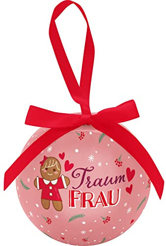 Weihnachtskugel Traumfrau: Mit farbiger Schleife zum Aufhängen