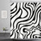 Riyidecor Vintage Schwarz Weiß Duschvorhang 152x183 cm (BxH), abstrakte Kunst, Wellen, Streifen, geometrisch, 60er 70er Jahre, Retro, einfach, ästhetisch, Trippy, wasserdicht, 12 Stück