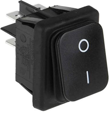 AUTOZOCO Interruptor basculante ON-OFF DPST 4 vias impermeable 20 A (Negro)