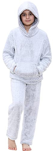 A2Z 4 Kids Boys Girls High Pile Fleece Pyjama Set Age 5-13 | Extra soft nightwear with pockets for lounging, bedtime and cosy comfort