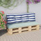 Chusui Kissen für Palettensofa, Palettenkissen, Palettenpolster, Palettenmöbel, Paletten Polster, Sitzauflagen Für Loungemöbel, Paletten Sitzkissen Blau Weiß Gestreift 120x40x12 cm Stoff