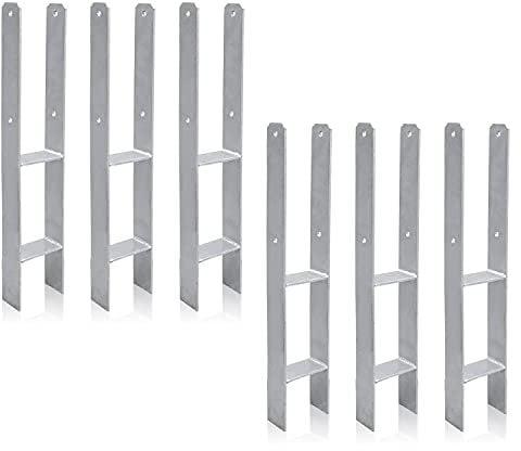 Herrselsam H-Anker Pfostenträger 600mm Länge, Materialstärke 4.7mm für stabile Holzkonstruktionen(6 Stück 91mm)