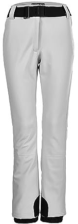 killtec Damen Skihose/Softshell Hose mit Schneefang und Gürtel KSW 221 WMN SKI SFTSHLL PNTS, Weiss, 36, 37328-000