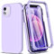 BESINPO Cover per iPhone 11 6,1 Pollici,360 Gradi Anti-Graffio Grado Anti Ingiallimento Morbido TPU Bumper Case,Integrata VetroTemperato,Rugged Militare Antiurto Case per iPhone 11,Viola