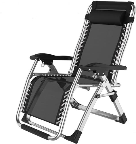 YEKIM Liegestuhl klappbar Campingstuhl mit Fußablage (verstellbar) und Armlehne, Sonnenliege bis 200 kg, Rahmen Stahlrohr，Geeignet für Gärten und Strände