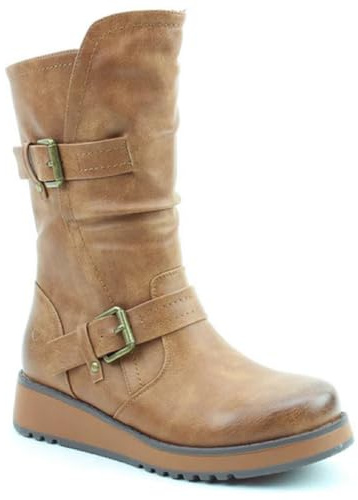 Heavenly Feet Hannah 4 3507-27 Tan Mid Calf Boots UK 7