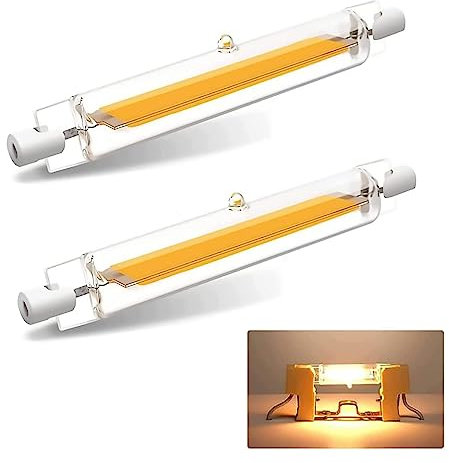 Wenuan R7S LED 78mm Dimmbar Glühbirne,10W R7S LED Glühbirne Ersatz 100W Halogen Lampen,Warmweiß 2700K 1000LM, R7S LED COB Birne,LED Stablampe 360 Grad Licht,AC 220-240V,2er Pack