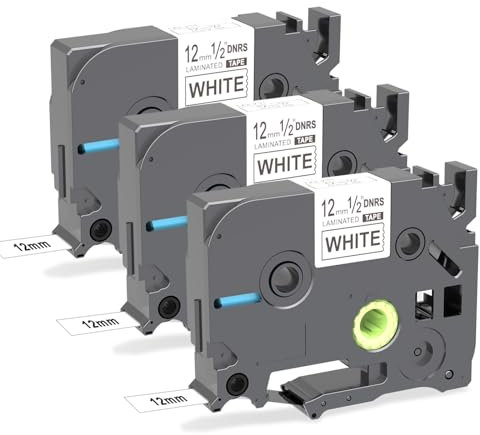 3 x DRNS kompatibel Brother P-touch Beschriftungsgerät TZe-231 TZe231 12mm 0.47, P touch Bänder TZ Laminierte Schriftband für Brother Ptouch H100LB H101C H105 H107B H1010 P300BT Cube, Schwarz auf Weiß