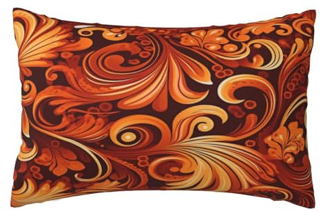 Kissenbezug 40x60cm 2er set Wetterfest Outdoor Kissen Herbst Kissenbezüge, Rechteckig Couch Kissen Orange Gartendeko Kissenhülle Herbst Outdoorkissen DekoKissen für Patio Balkon Deko Geschenke,L525